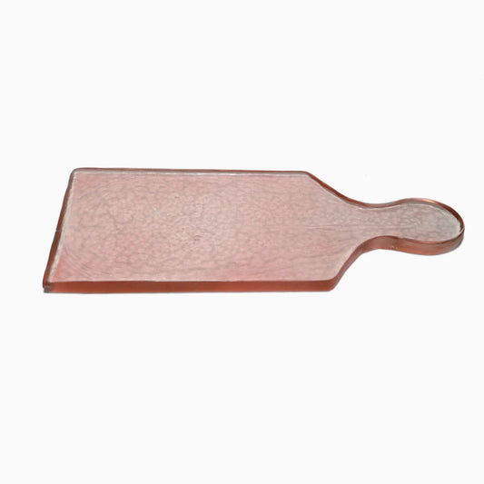 Medium Rectangular Recycled Glass Serving Board Light Pink | Home Art - Rustike Home