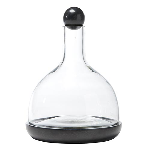 Black Natural Marble and Glass Wine Carafe - Rustike Home