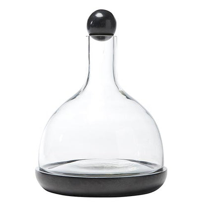Black Natural Marble and Glass Wine Carafe - Rustike Home