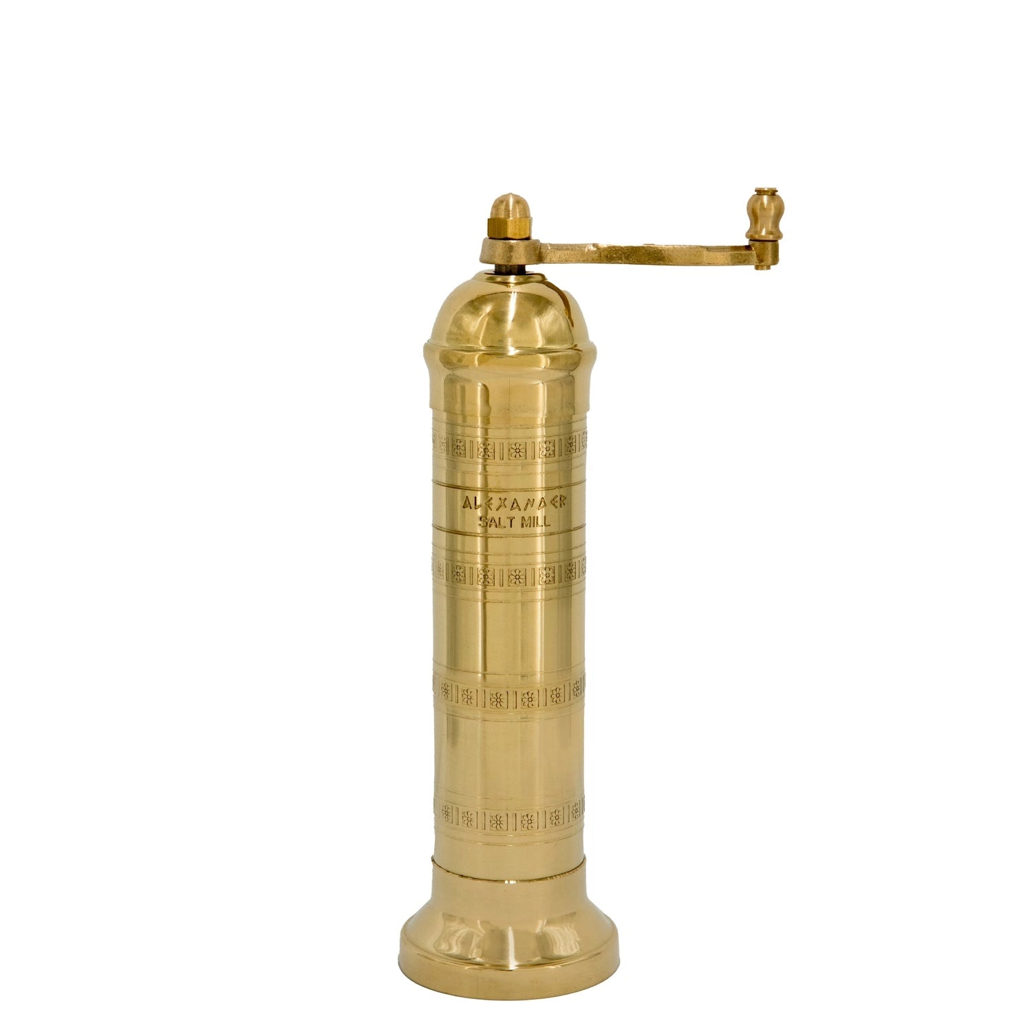 Salt and Pepper "Nikos" 8 in. Crank Grinder Mill Brass - Rustike Home