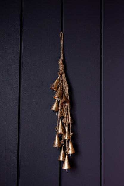 Bronze Layered Bell Rope Cone Cluster Holiday Decor - Rustike Home