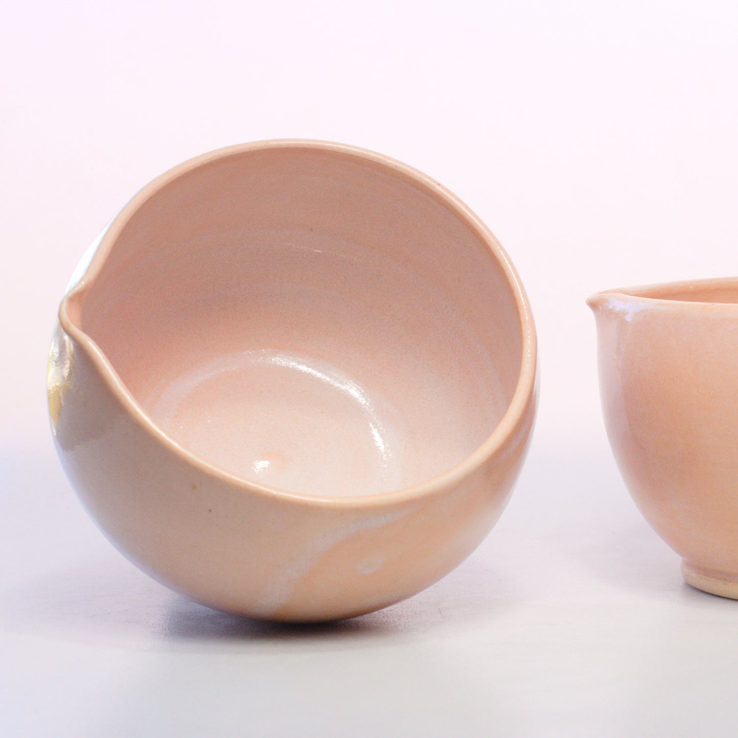 Powder Pink Matcha "Sakura" Bowl with Spout