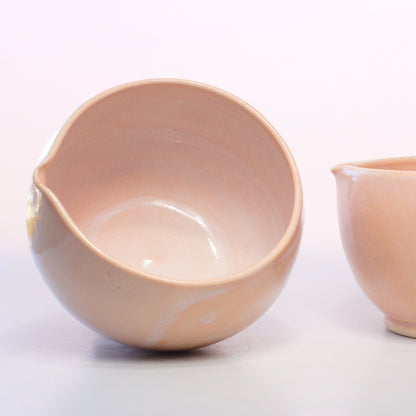 Powder Pink Matcha "Sakura" Bowl with Spout