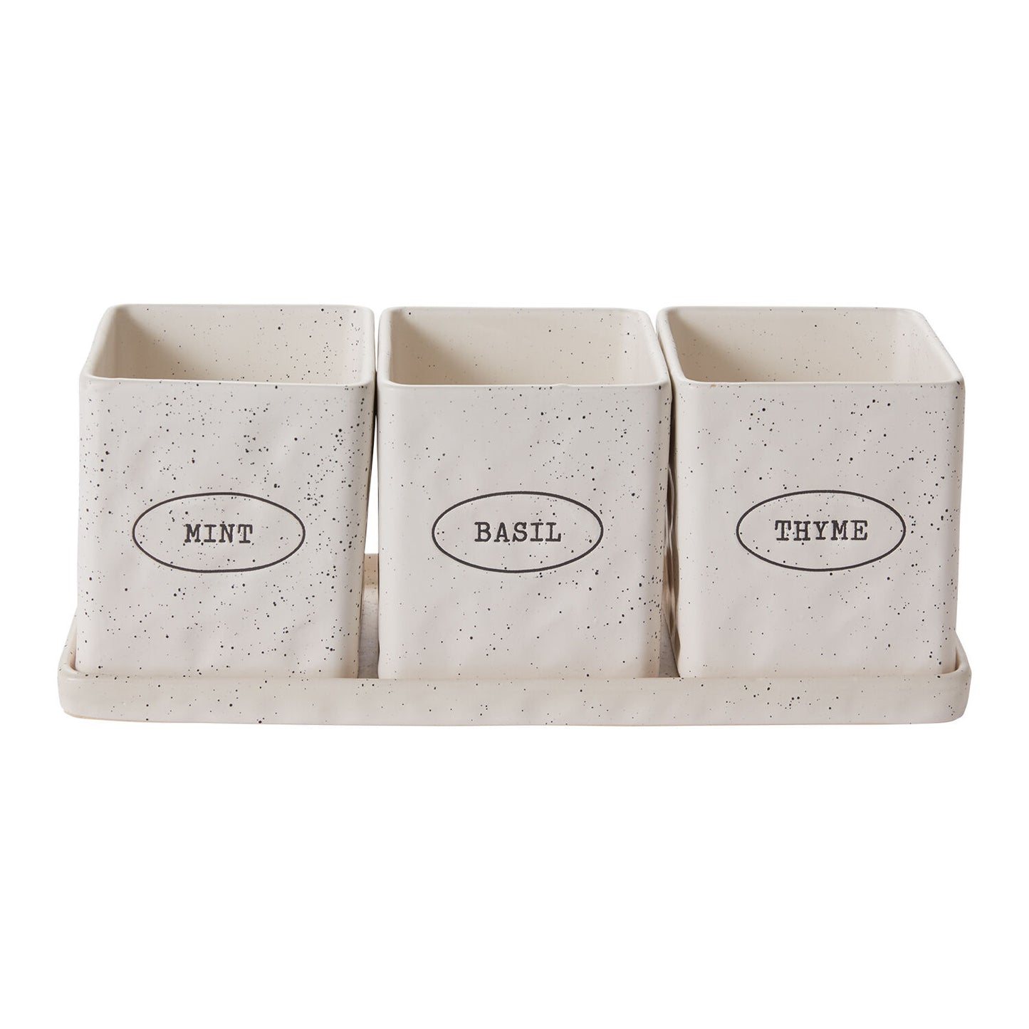 Off White Herb Pots "Aromas" Planter Pot Compote for Plants | Home Decor - Rustike Home