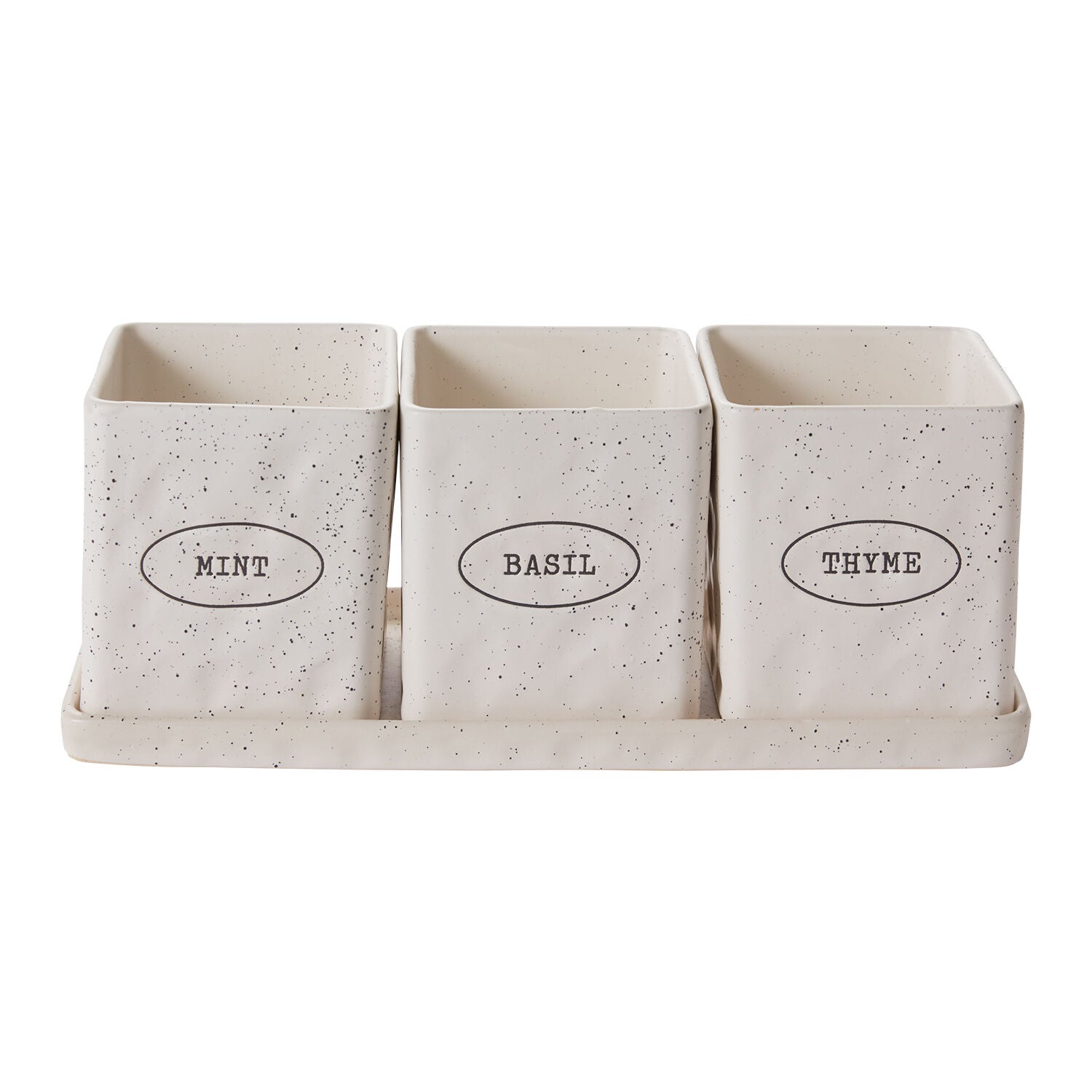 Off White Herb Pots "Aromas" Planter Pot Compote for Plants | Home Decor - Rustike Home