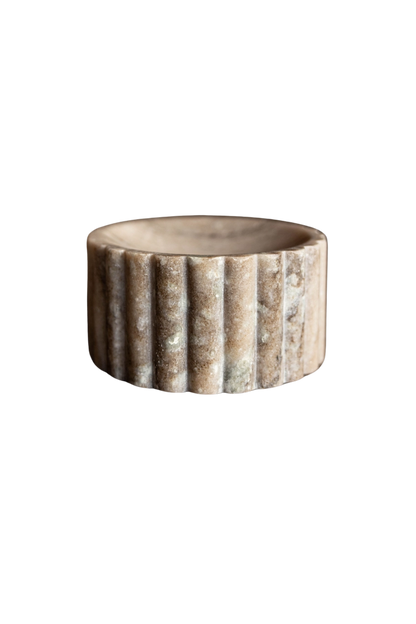 Fluted Soap Dish Beige Marble | Home Decor - Rustike Home