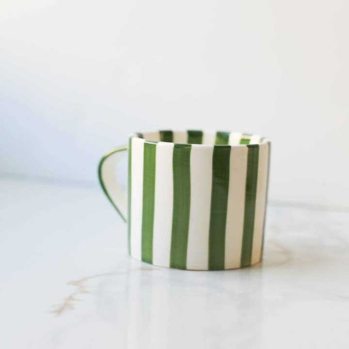 Simple Striped Artisanal Coffee and Tea Mugs - Rustike Home
