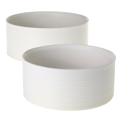 Decatur White Ribbed Decorative Bowl