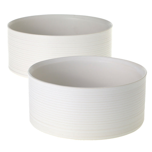 Decatur White Ribbed Decorative Bowl