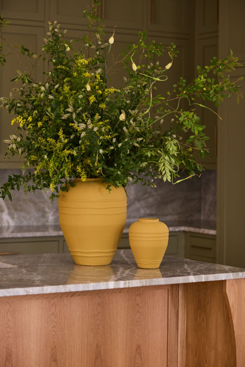 Cement "Ochre" Vase Home Decor - Rustike Home