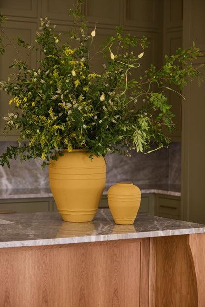 Cement "Ochre" Vase Home Decor - Rustike Home