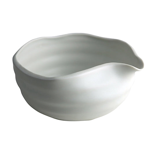 Matte White Matcha 12 oz "Kami" Bowl with Spout