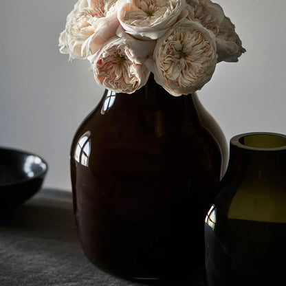 Paloma Medium Dark Brown Glass Vase