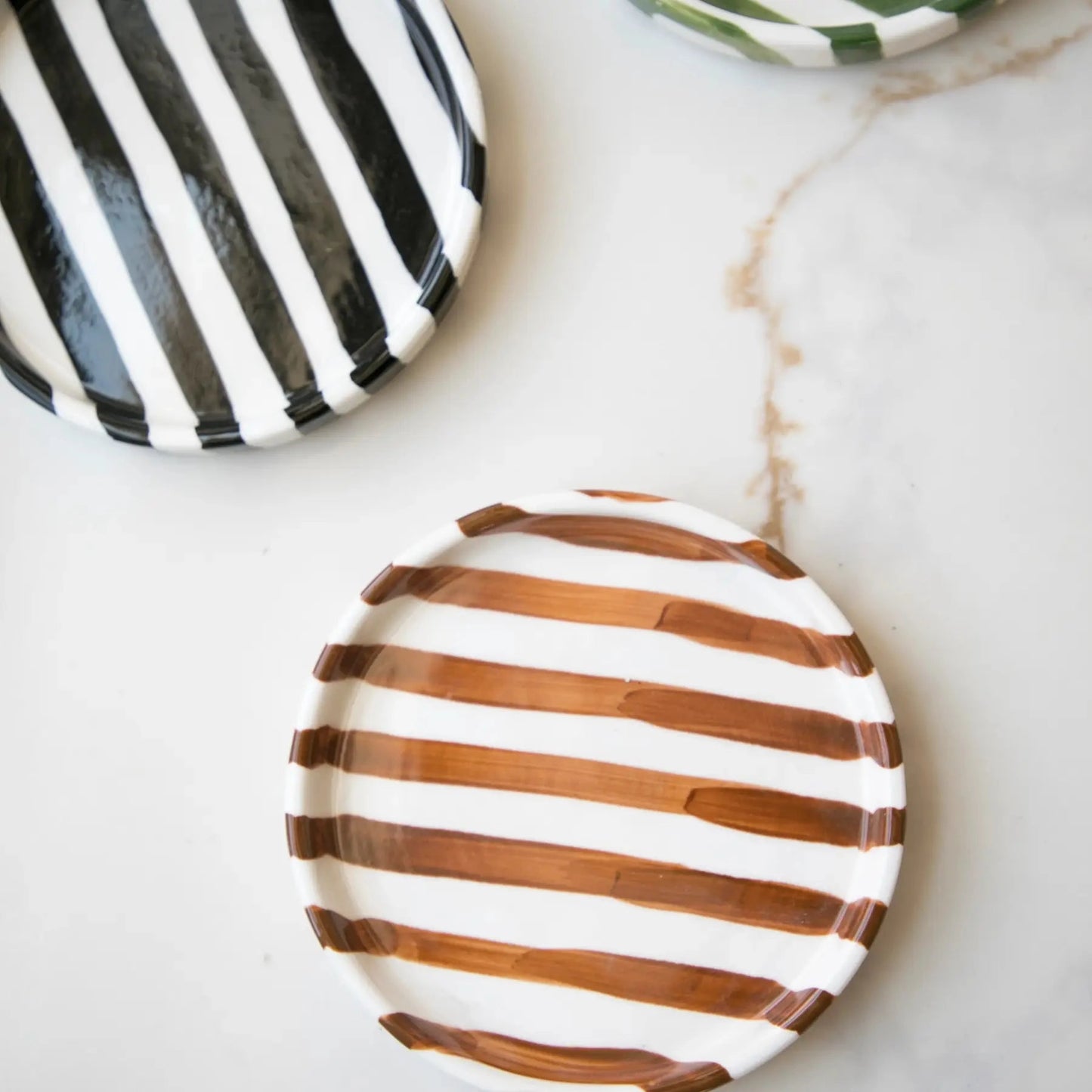 Simple Striped Artisanal 5" Small Plates - Rustike Home