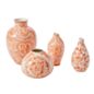 Coral Eleanor Floral Decorative Vase – Orange & White