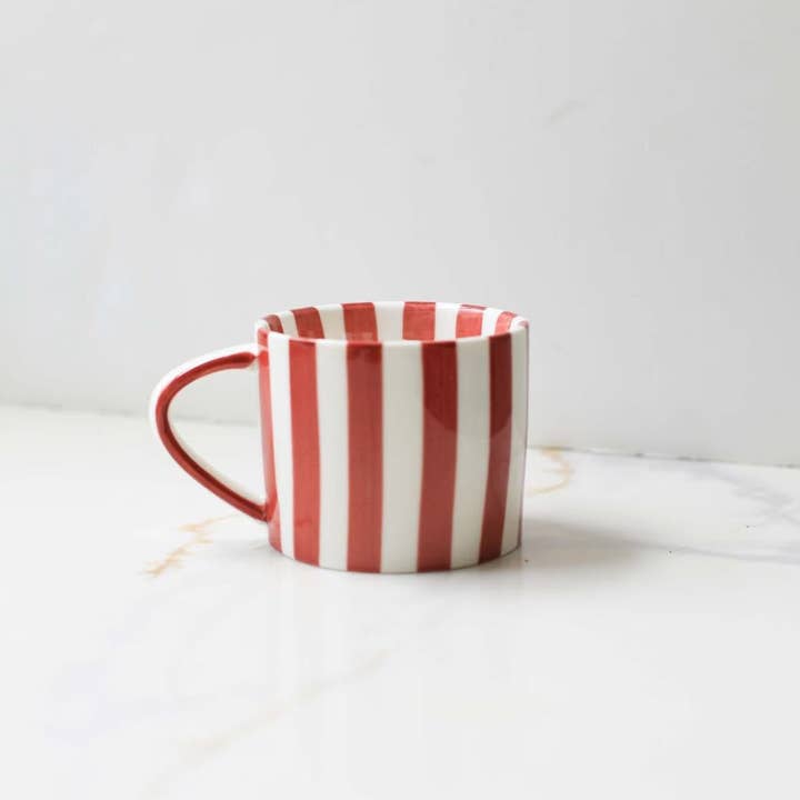 Simple Striped Artisanal Coffee and Tea Mugs - Rustike Home