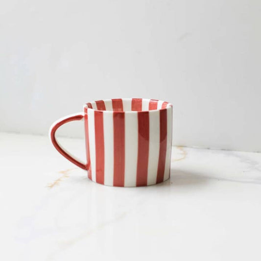 Simple Striped Artisanal Coffee and Tea Mugs - Rustike Home