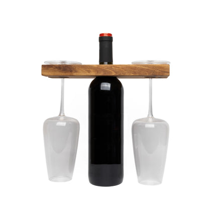 Ironwood Acacia Wood Wine Glass Holder For Wine Bottles - Rustike Home