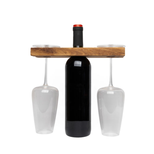 Ironwood Acacia Wood Wine Glass Holder For Wine Bottles - Rustike Home