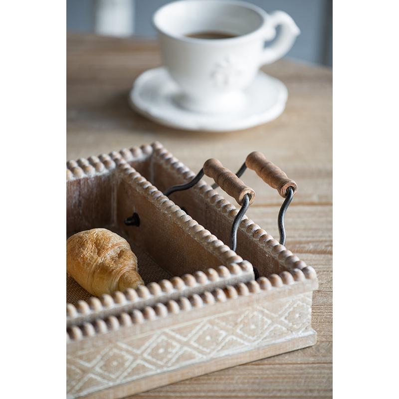 Rustic Wood Decorative Trays with Handles – Set of 2