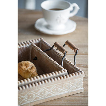 Rustic Wood Decorative Trays with Handles – Set of 2