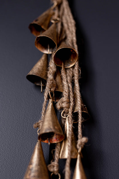 Bronze Layered Bell Rope Cone Cluster Holiday Decor - Rustike Home
