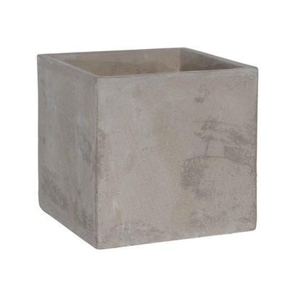 grey box planters Square Cube Rough Grey Box Planter – Rustike Home