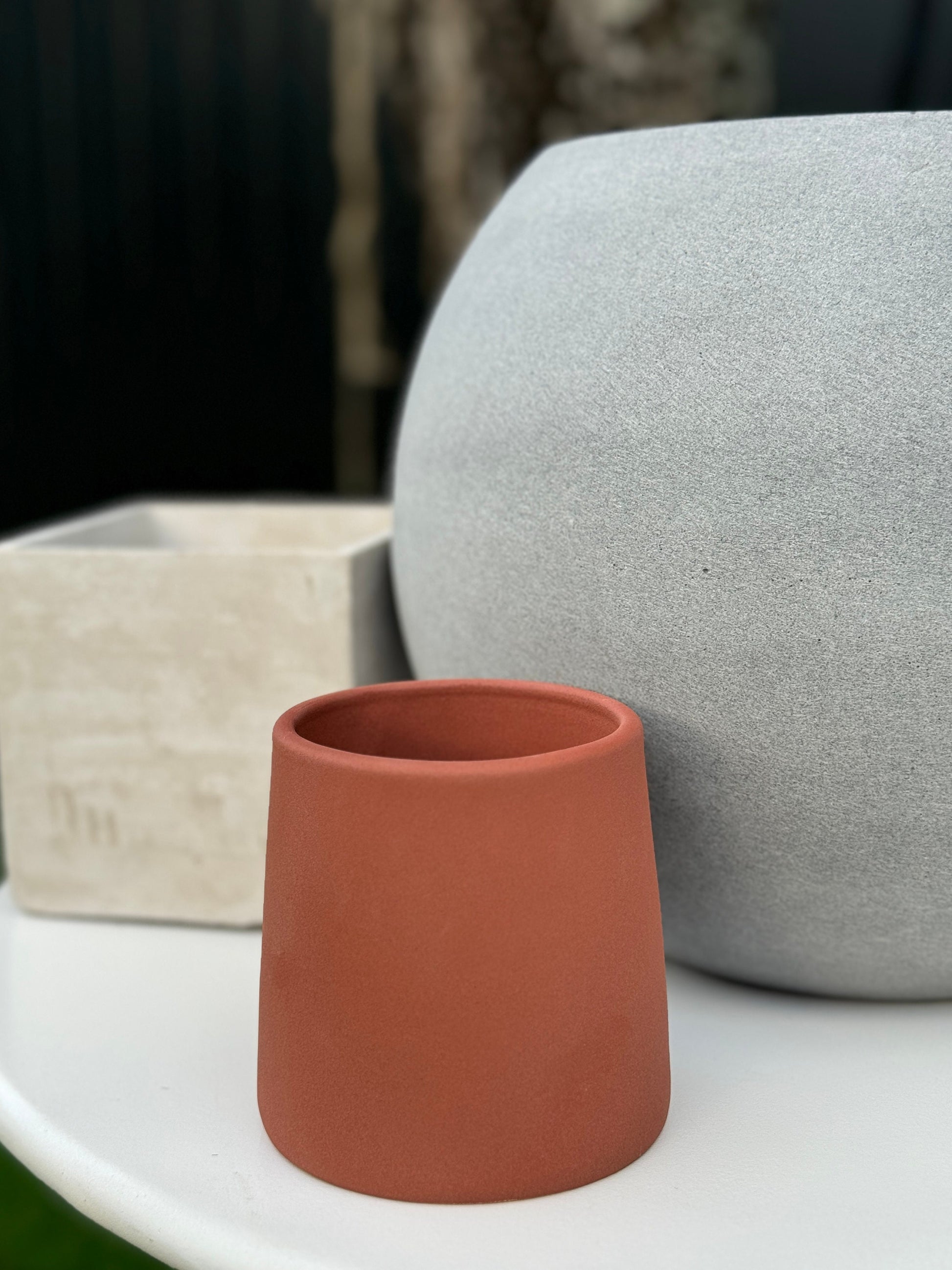 Round 4.33"H Reddish Brown Terracota Planter Pot for Plants and Home Decor | Style 111 - Rustike Home