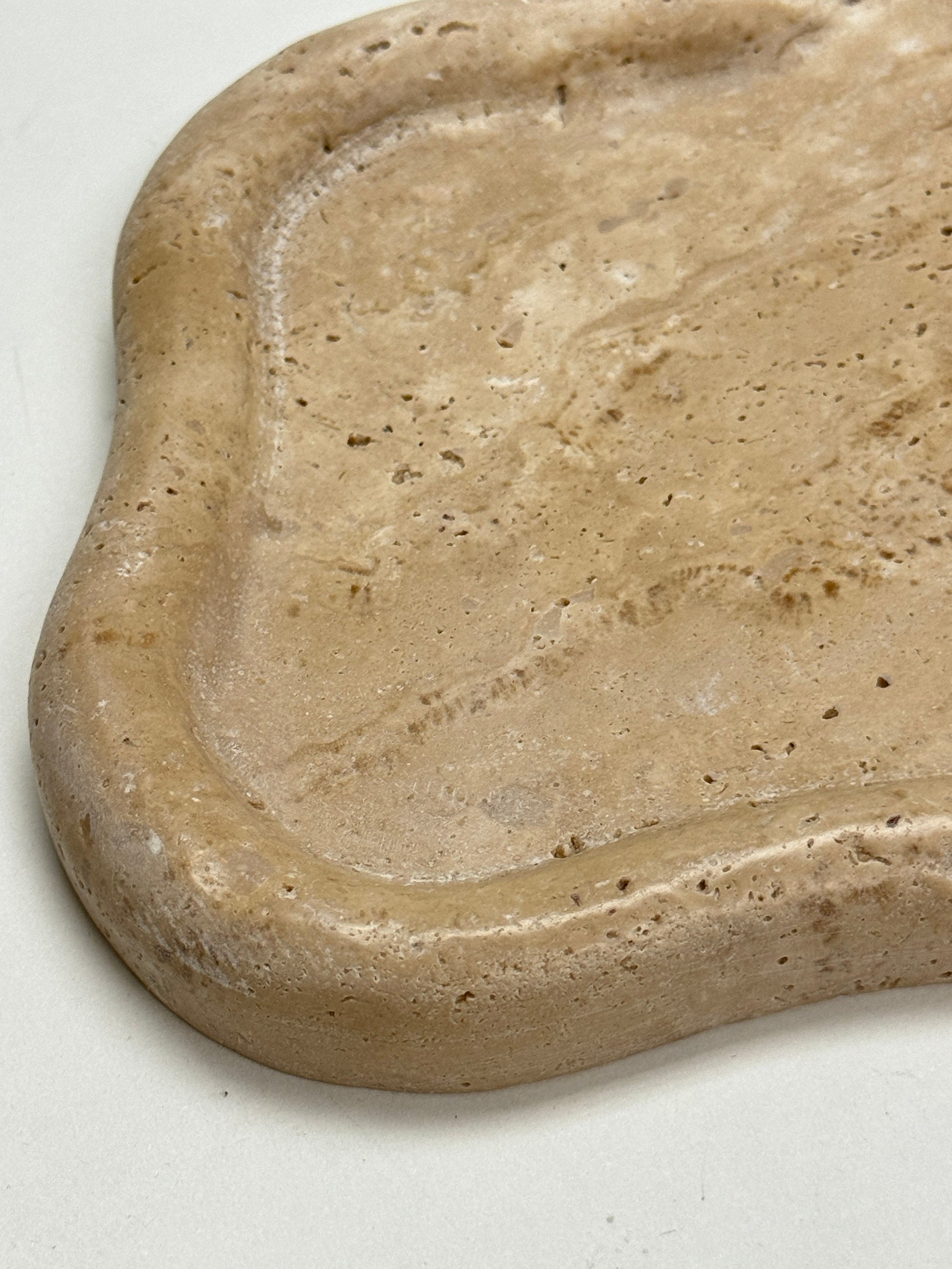 Decorative "Wave" Travertine Fluted Tray | Natural Stone - Rustike Home