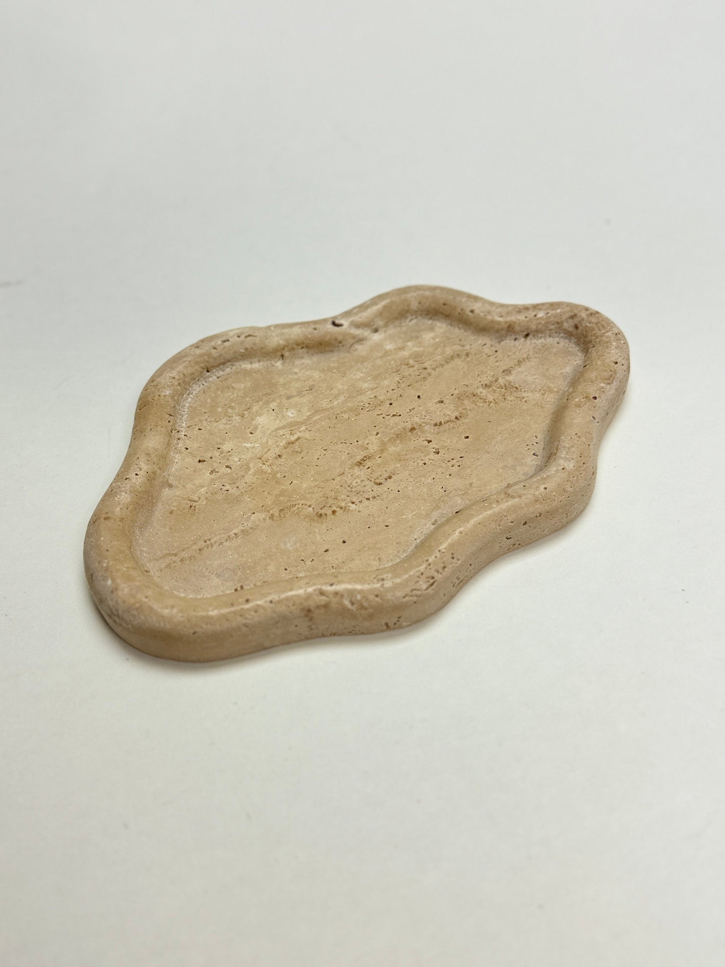 Decorative "Wave" Travertine Fluted Tray | Natural Stone - Rustike Home