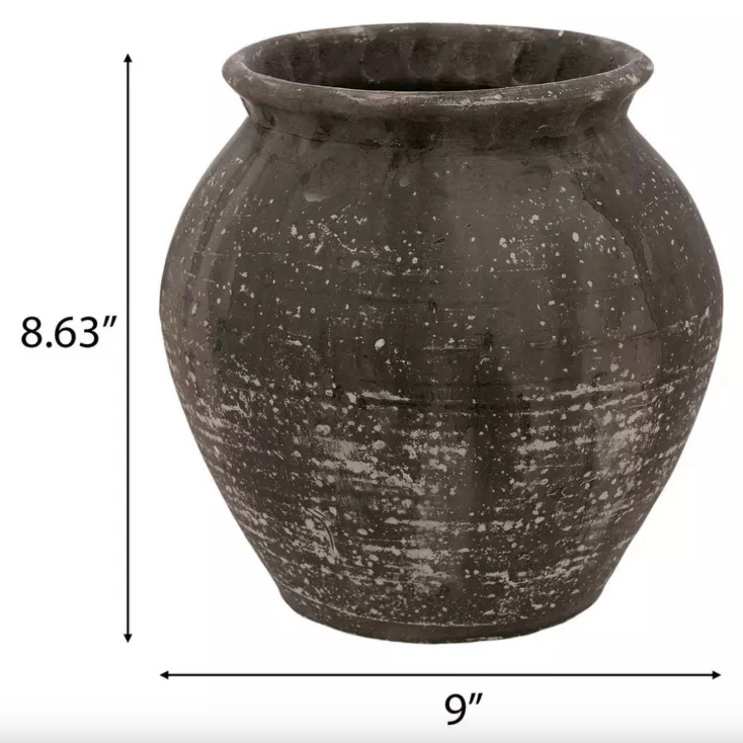 Gray & White Terracotta "Agnes" Vintage Vase Pot for Plants and Home Decor | Style 142 - Rustike Home