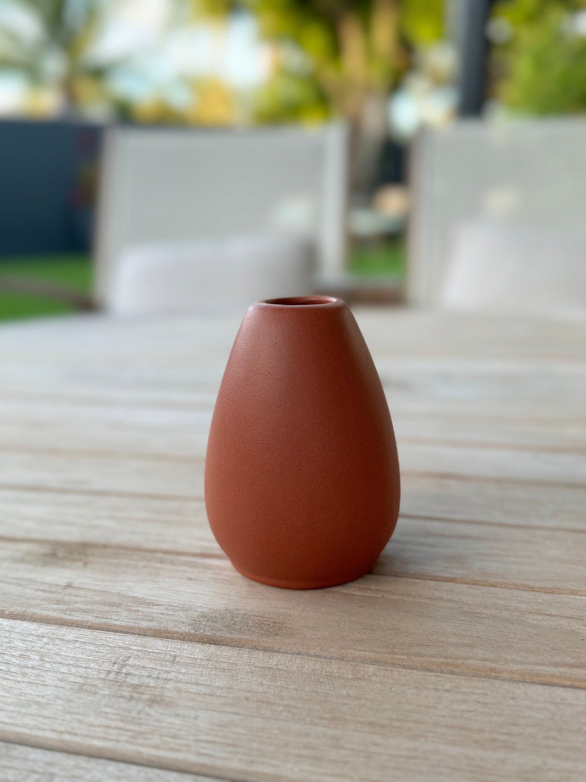 Matte Small Terracotta Flower Vase Cup Decorative Orange Home Decor - Rustike Home