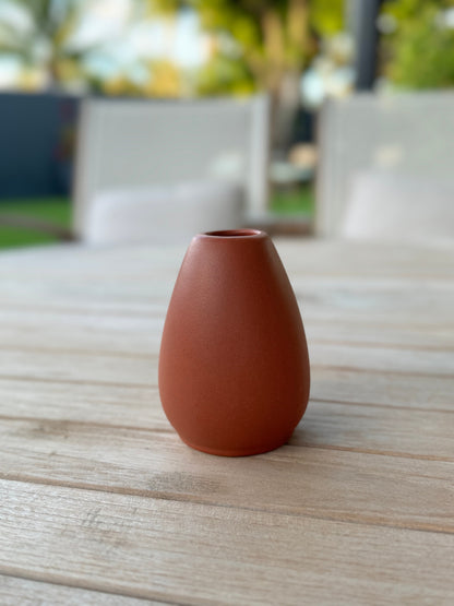Matte Small Terracotta Flower Vase Cup Decorative Orange Home Decor - Rustike Home