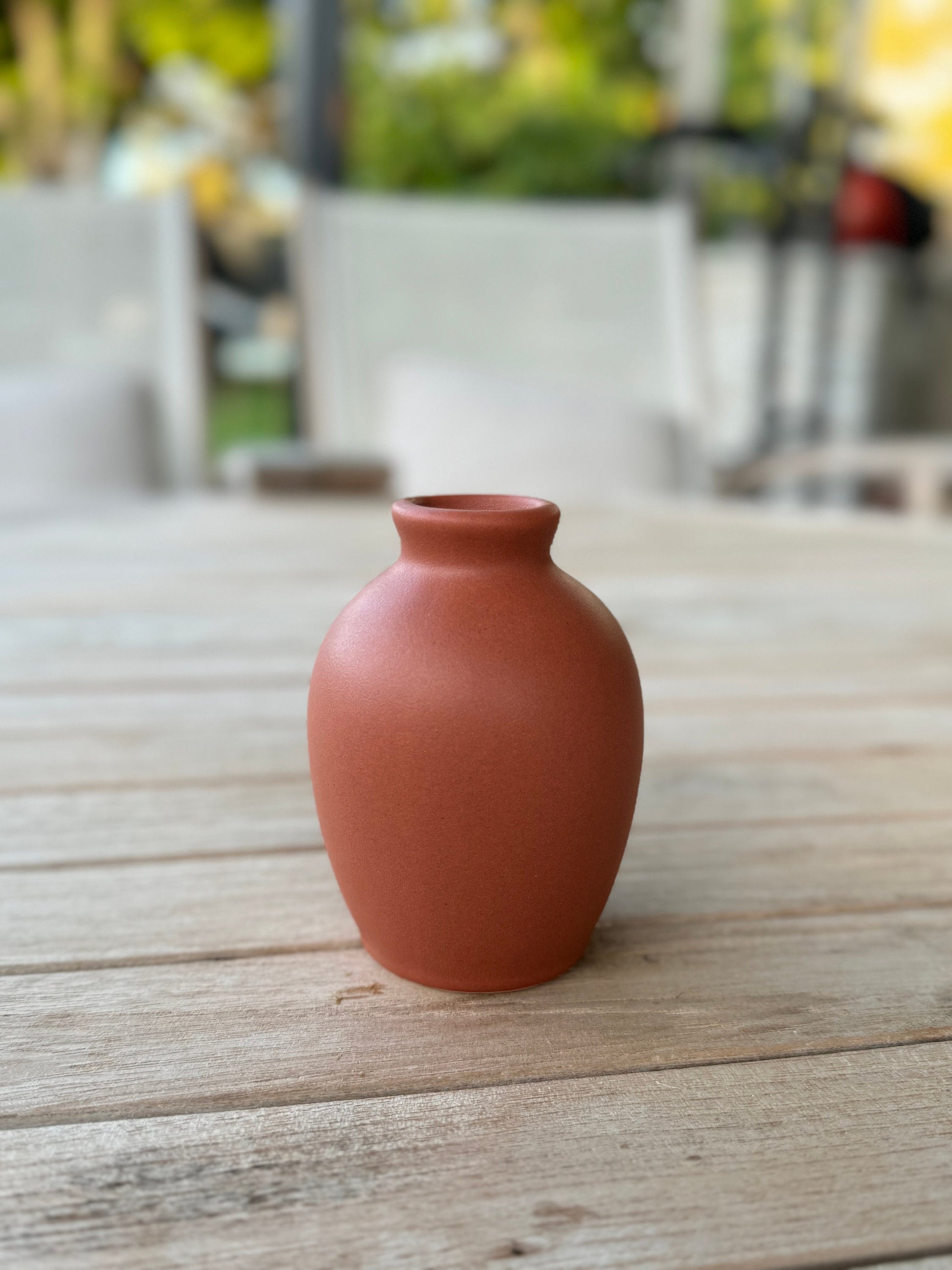 Matte Small Terracotta Flower Vase Cup Decorative Orange Home Decor - Rustike Home