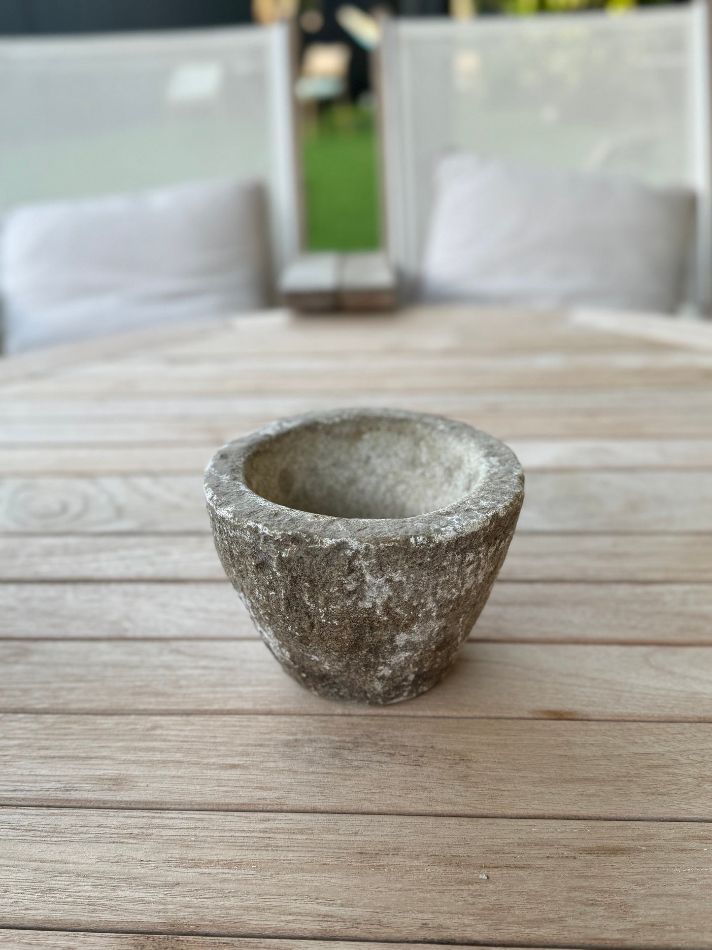 Round Rough Limestone Mortar Bowl - Vintage Natural Home Decor | Style 204 - Rustike Home