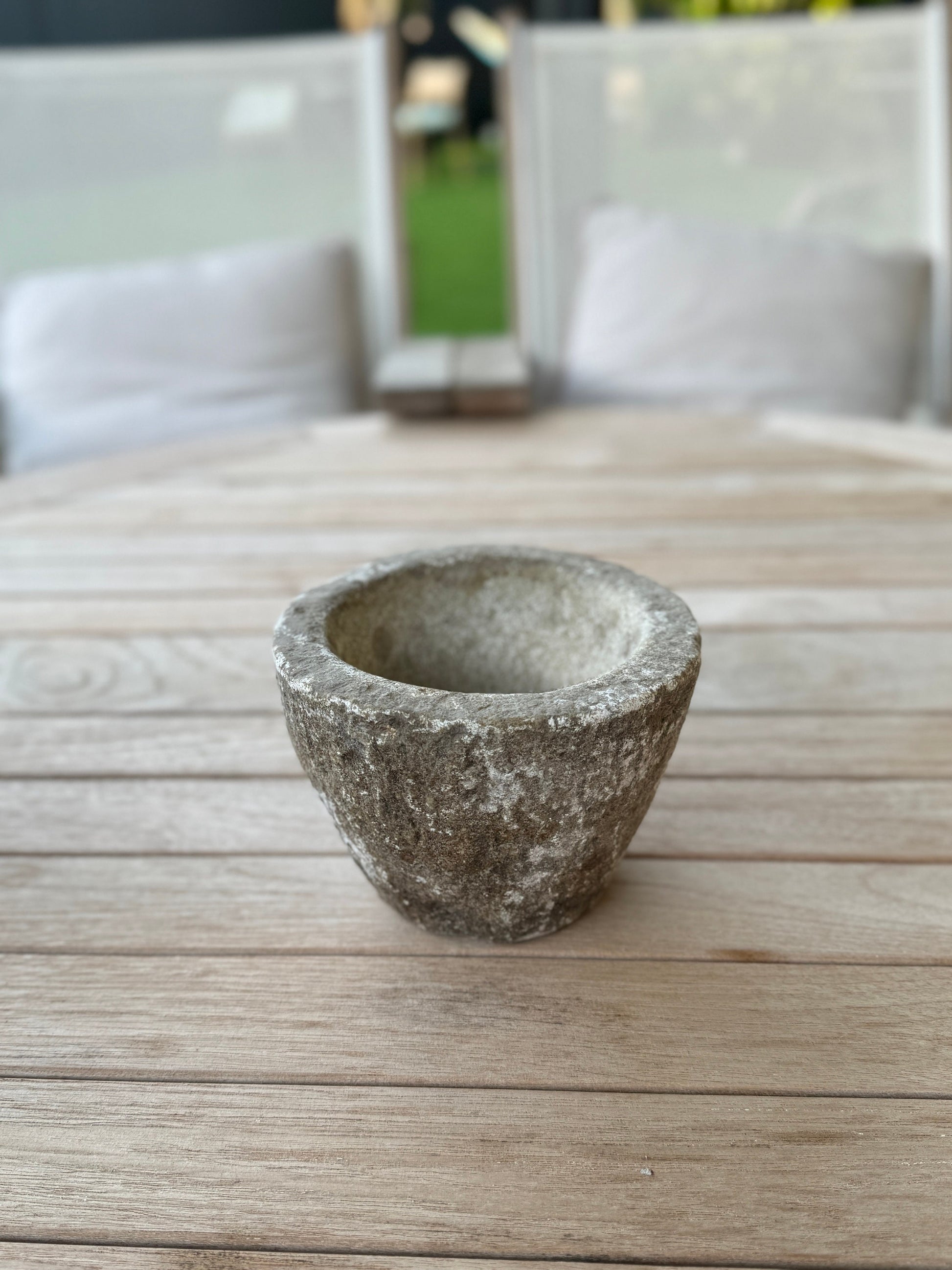 Round Rough Limestone Mortar Bowl - Vintage Natural Home Decor | Style 204 - Rustike Home