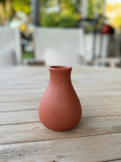 Matte Small Terracotta Flower Vase Cup Decorative Orange Home Decor - Rustike Home