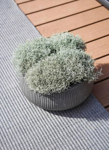 Round Dark Grey Vertically Ridged Planter Pot for Plants and Home Decor| Style 117 - Rustike Home