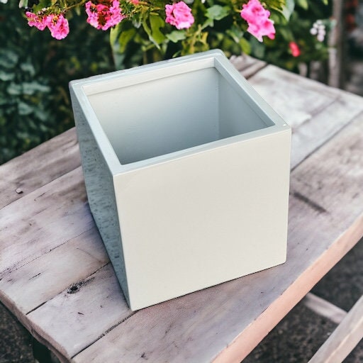 Square Glossy White 5-7/8" Height Planter Pot for Plants and Home Decor | Style 202 - Rustike Home