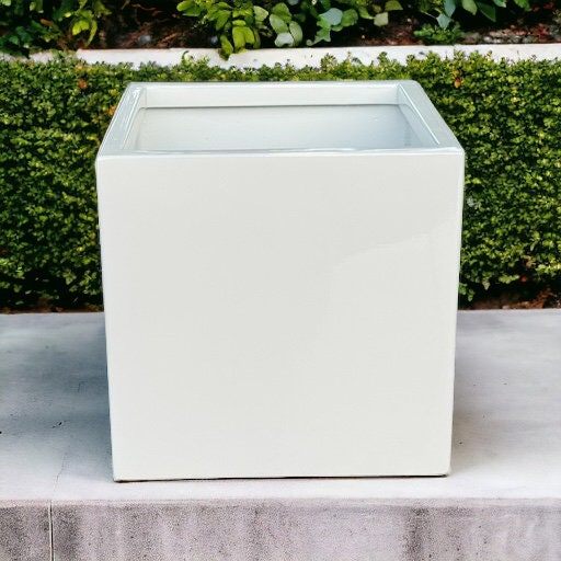 Square Glossy White 5-7/8" Height Planter Pot for Plants and Home Decor | Style 202 - Rustike Home