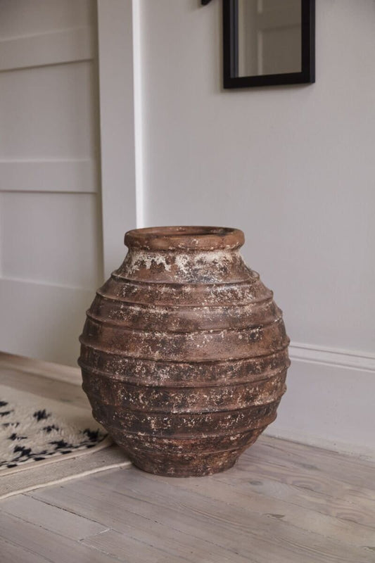 Large Vintage Olive Jar "Siena" Decorative Italian Vase Turkish Olive Pot - Rustike Home