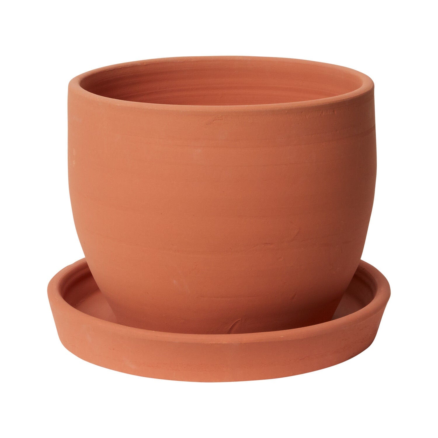 Round Terracotta Ava Orange Bowl Planter Pot for Plants Large