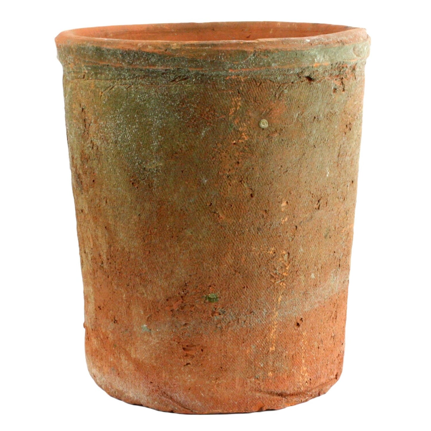 vintage large plant pots Round Rough Antique Barrel Mossed Vintage Pot Large