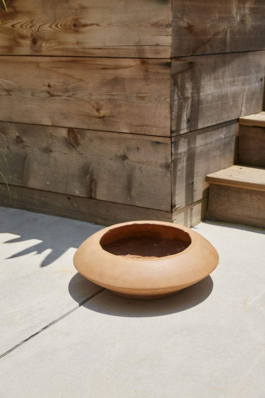 Round Terracotta "Fia" Orange Bowl Planter Pot for Plants and Home Decor - Rustike Home