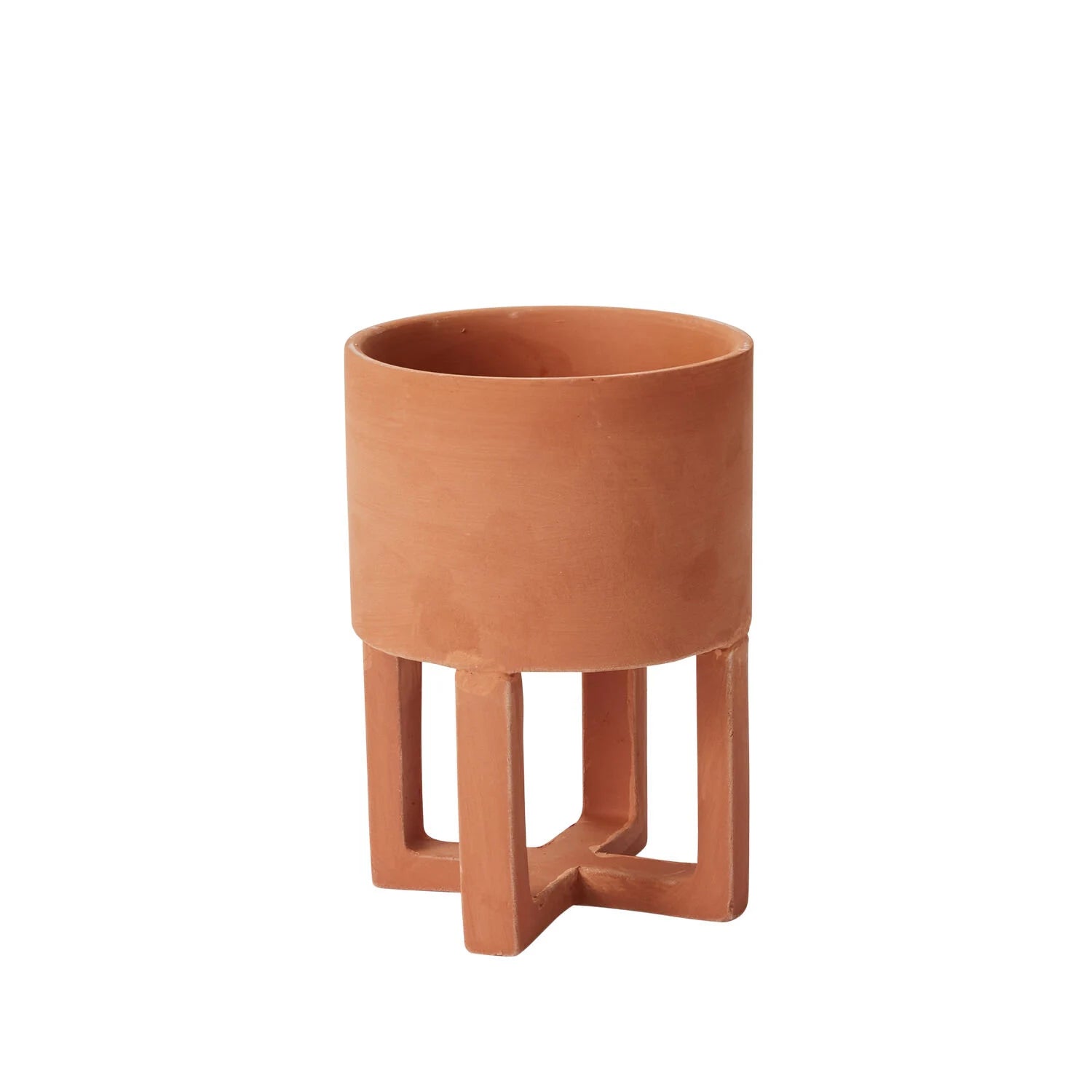 Round Footed Terracotta "Solstice" Orange- Black Planter Pot for Plants and Home Decor - Rustike Home