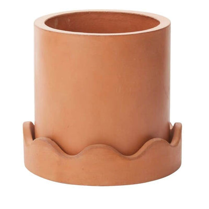 large terra cotta plant saucer Round Terracotta "Scalloped" Planter Pot with Saucer for Plants and Ho – Rustike Home
