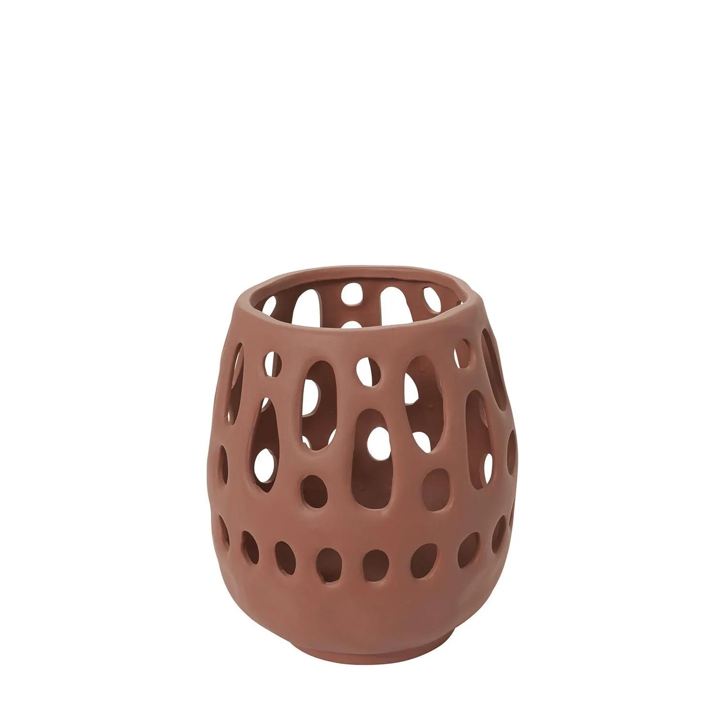 Terracotta Orange "Helena" Cutout Lantern Home Outdoor Patio Decor - Rustike Home