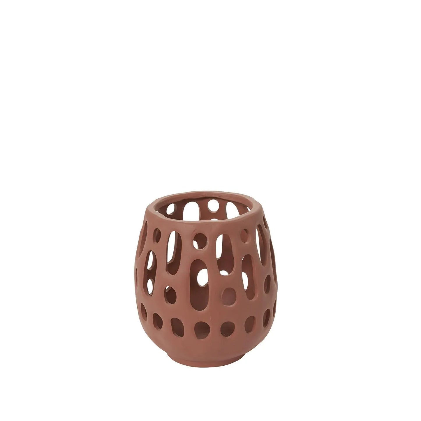Terracotta Orange "Helena" Cutout Lantern Home Outdoor Patio Decor - Rustike Home