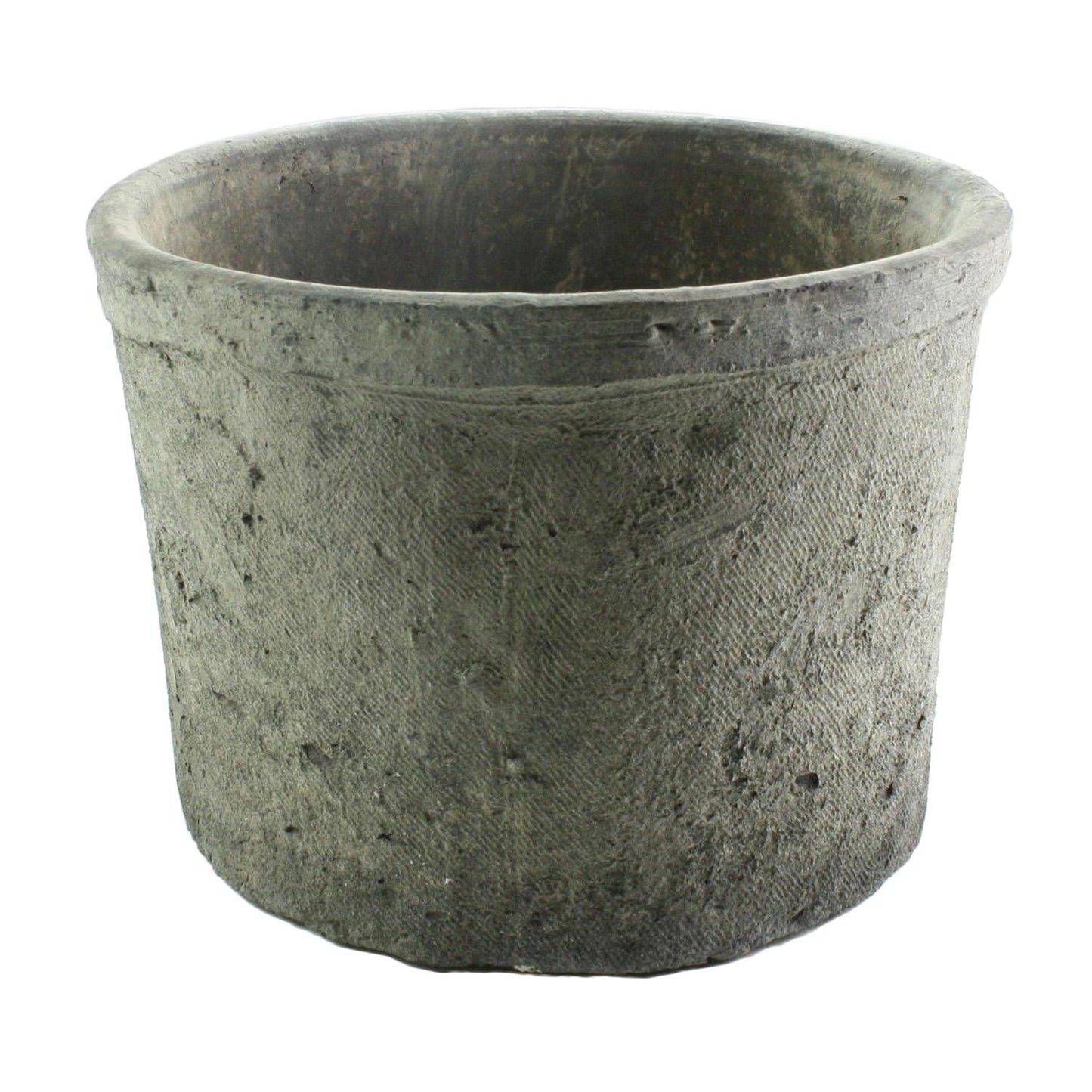 Round Rough "Barrel" Grey Distressed Vintage Planter Pot for Home Decor - Rustike Home
