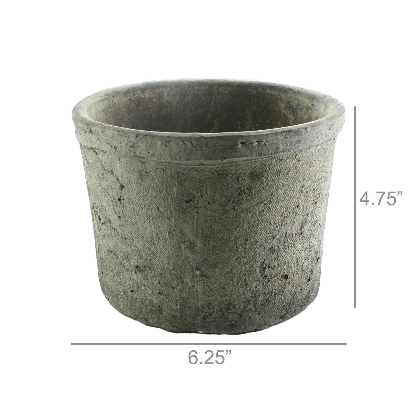 Round Rough "Barrel" Grey Distressed Vintage Planter Pot for Home Decor - Rustike Home